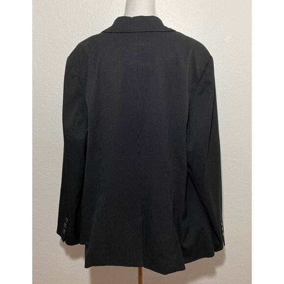 Lane Bryant Size 22 Black Pinstriped Two-Button Blazer Lined Pockets Business - Picture 5 of 6